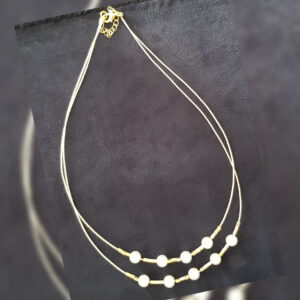 Collier double perles